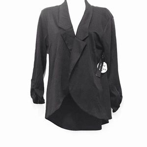 Moa Moa Women’s High Low Blazer Black Young Contemporary Day to Night Si…